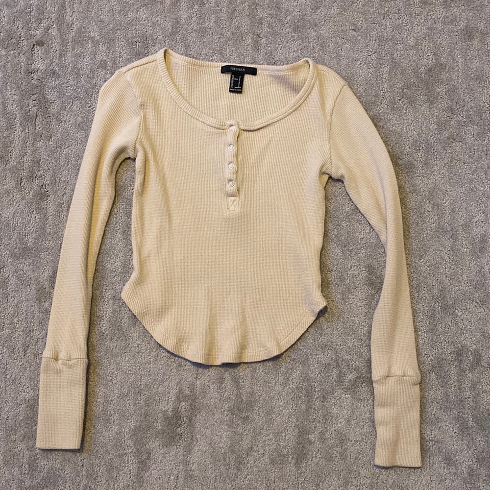 cream long sleeve top
